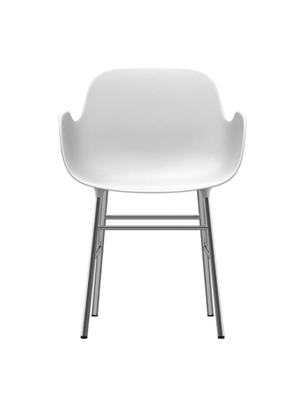 Dining chairs, Form armchair, chrome - white, White