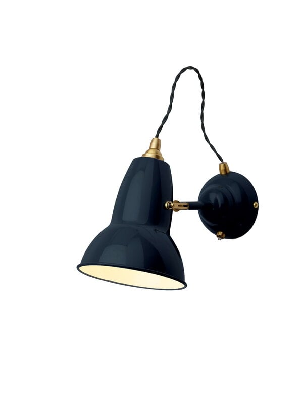 Wall lamps, Original 1227 Brass wall light, ink blue, Blue