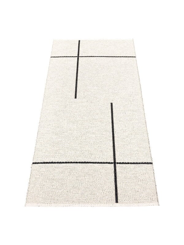 Plastic rugs, Fred rug, 70 x 180 cm, black - vanilla, Black