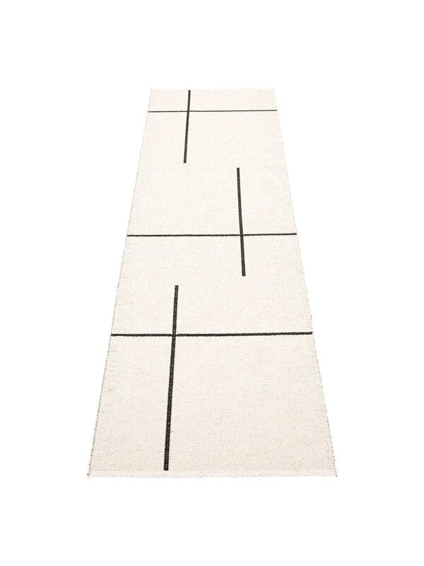 Plastic rugs, Fred rug, 70 x 270 cm, black - vanilla, Black
