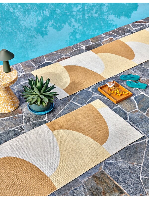 Tappeti in plastica, Tappeto Hill, 70 x 270 cm, ocra - giallo pallido - crema, Beige