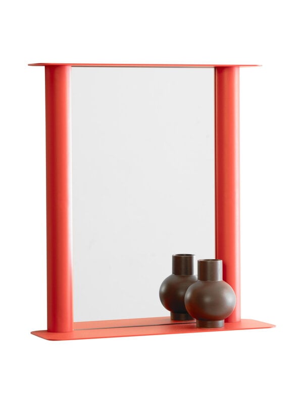 Wall mirrors, Pipeline mirror, small, red, Red