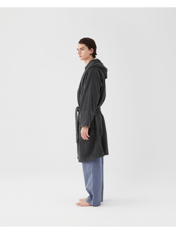 Bathrobes, Hooded bathrobe, ash black, Black