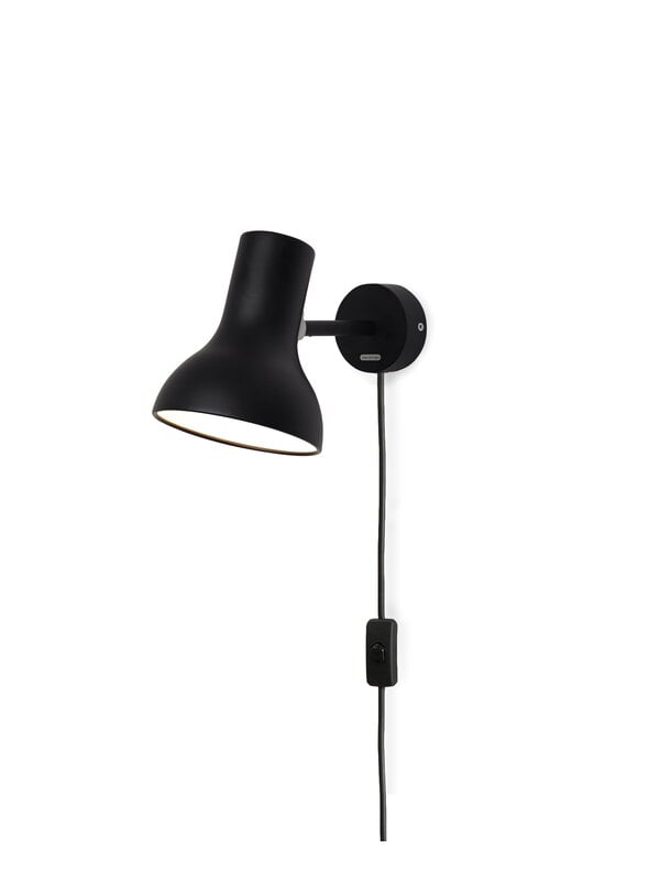 Wall lamps, Type 75 Mini wall light with cable, jet black, Black