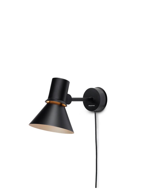 Vägglampor, Type 80 W1 vägglampa med kabel, mattsvart, Svart