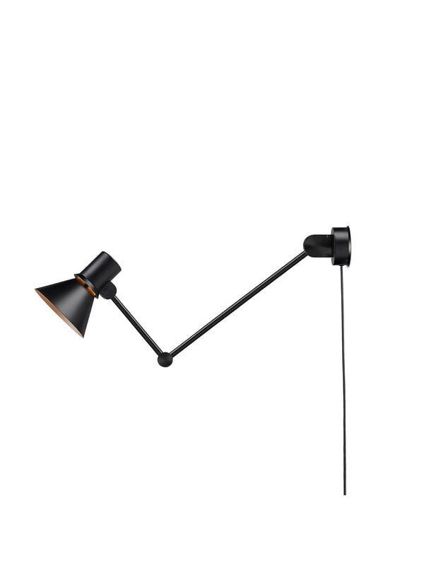 Wall lamps, Type 80 W3 wall lamp with cable, matte black, Black