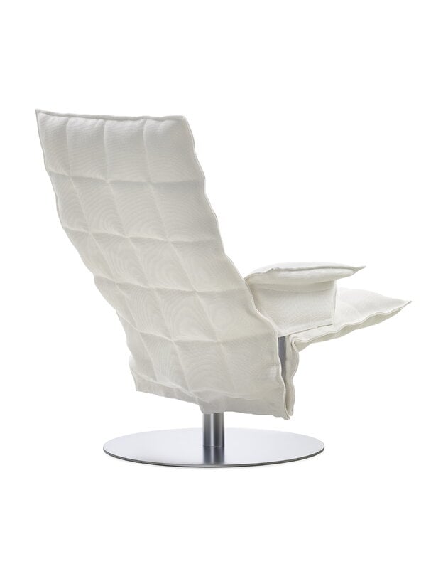 Armchairs & lounge chairs, K chair with armrests, swivel plate base, white, White