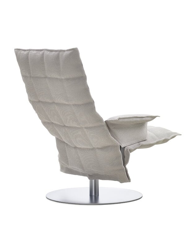 Armchairs & lounge chairs, K chair with armrests, swivel plate base, stone/white, Beige