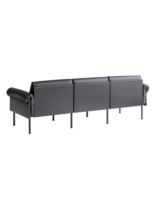 Sofas, Ateljee 3-seater sofa, black - black leather, Black