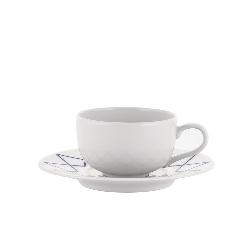 Alessi La Bella Tavola and My Beautiful China Untertasse für Tee-/Kaffe, weiß-blau, extrabild