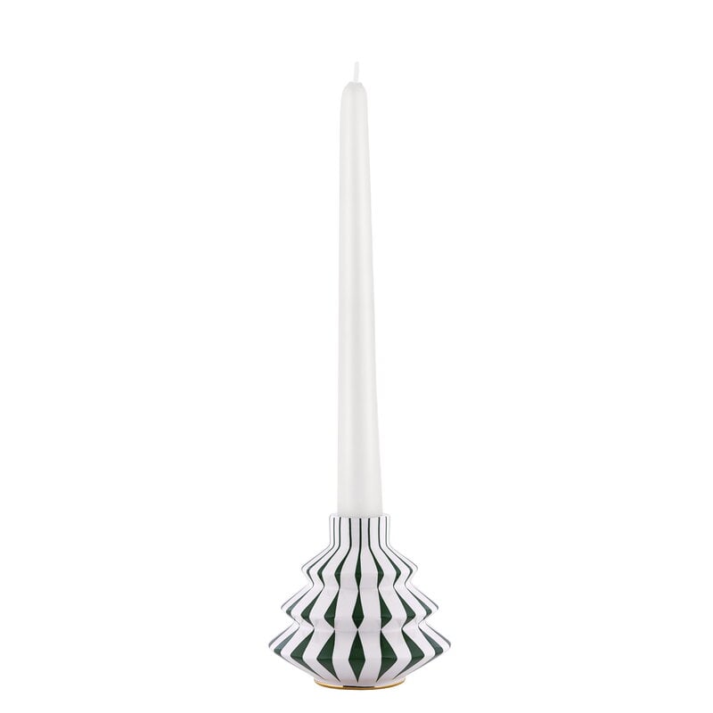 Alessi Delight kynttilänjalka, valkoinen - vihreä - kulta, näkymä 3