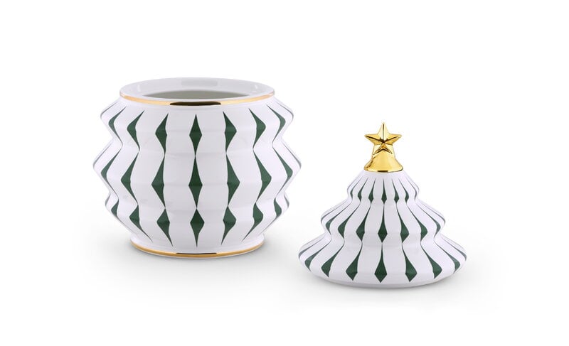 Alessi Delight keksipurkki, 19 x 28 cm, valkoinen - vihreä - kulta, näkymä 3