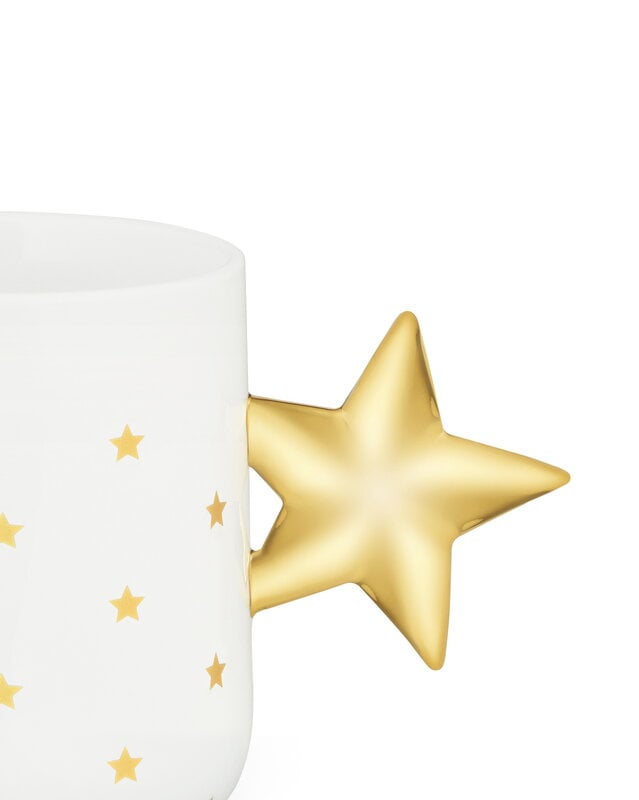 Alessi Delight mug, white - gold, view 3
