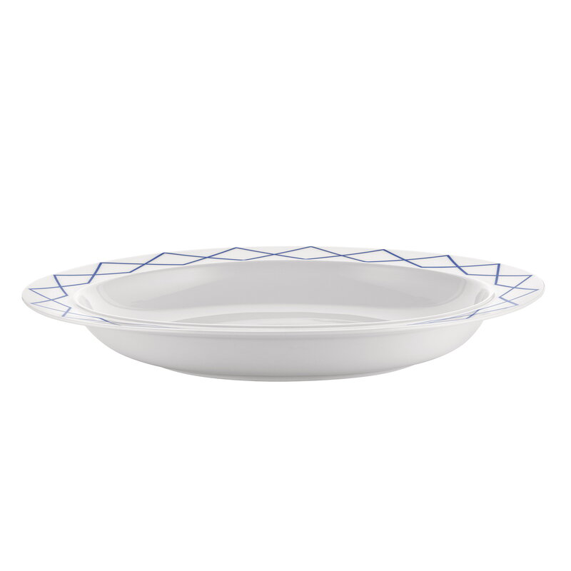 Alessi La Bella Tavola and My Beautiful China oval serving plate, white - blue, extra image
