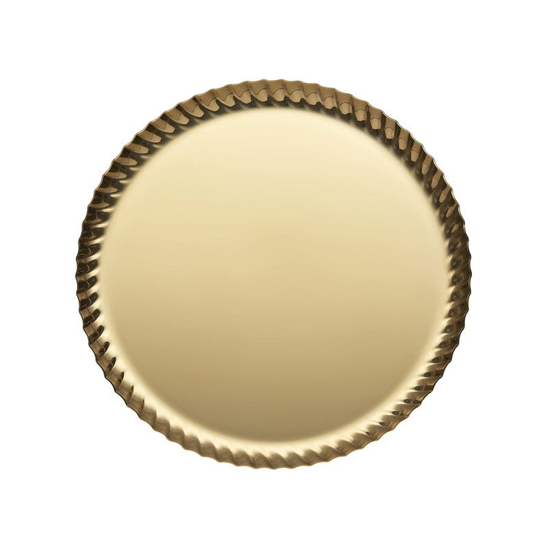Alessi Pleats round tray,  23 cm, gold, extra image