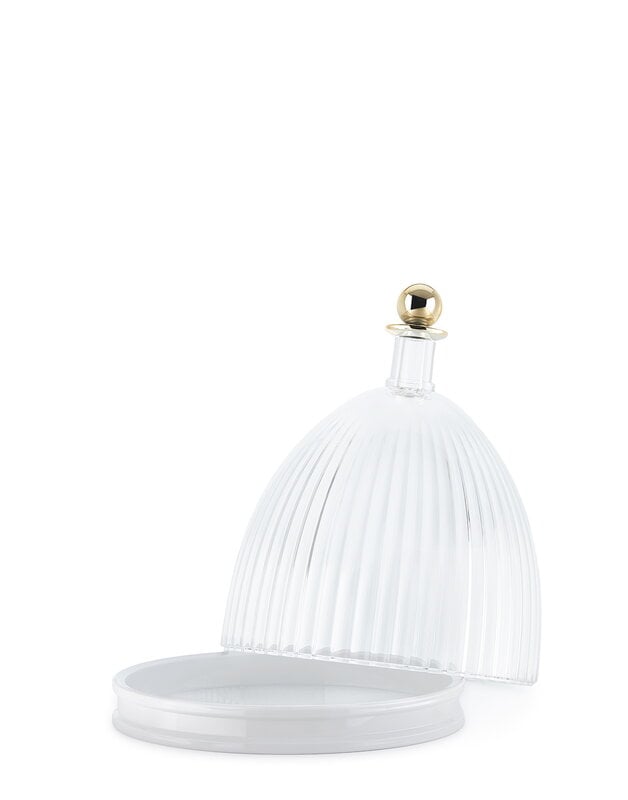 Kartell La Coupole serving dish, transparent - white, extra image