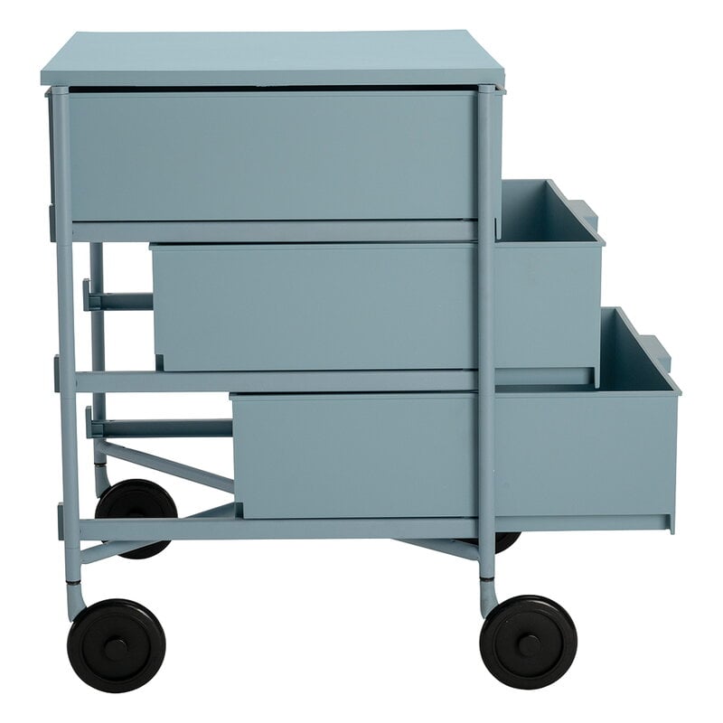 Kartell Mobil Mat 3 unité de rangement avec roulettes, bleu clair, image extra