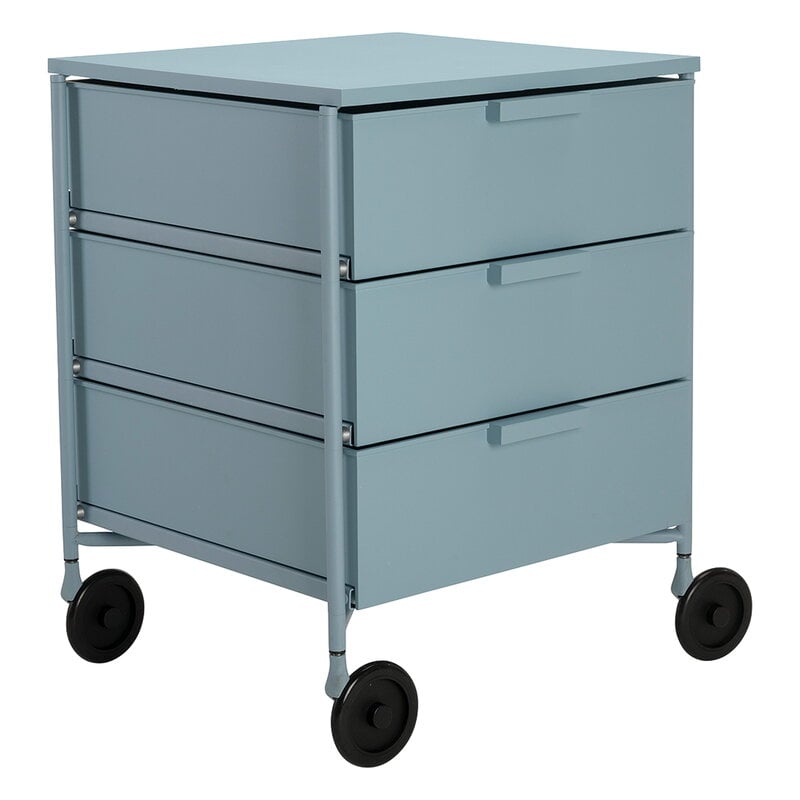 Kartell Mobil Mat 3 unité de rangement avec roulettes, bleu clair, image extra
