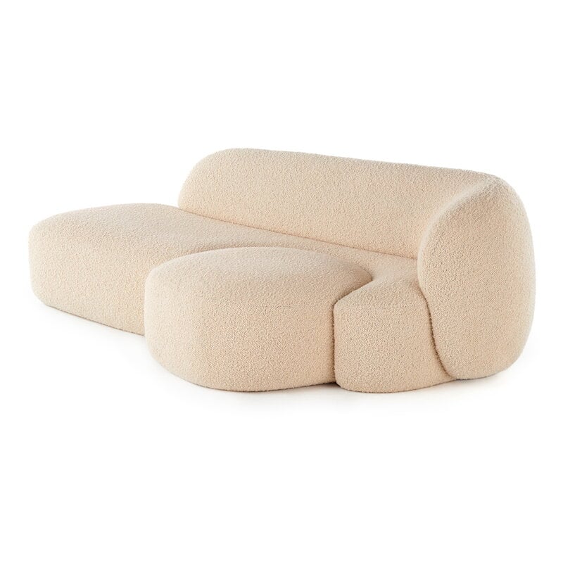 Kartell Aaland sofa, chaise longue right, cream, extra image