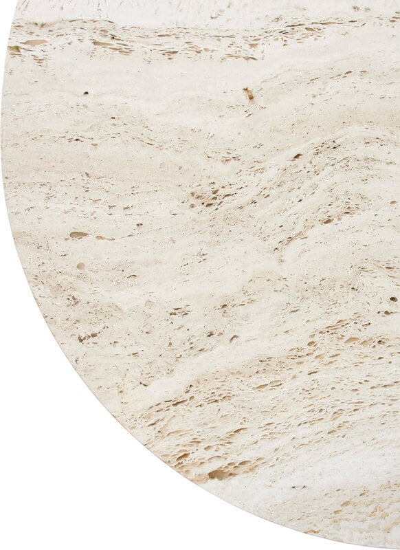 GUBI Epic dining table, elliptical, white travertine, view 4