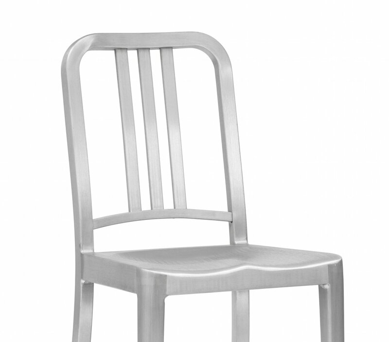 1006 Navy chair, brushed aluminium