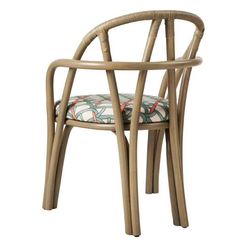 GUBI Bistra dining armchair, olive stained rattan - Reales Pattern 001, extra image