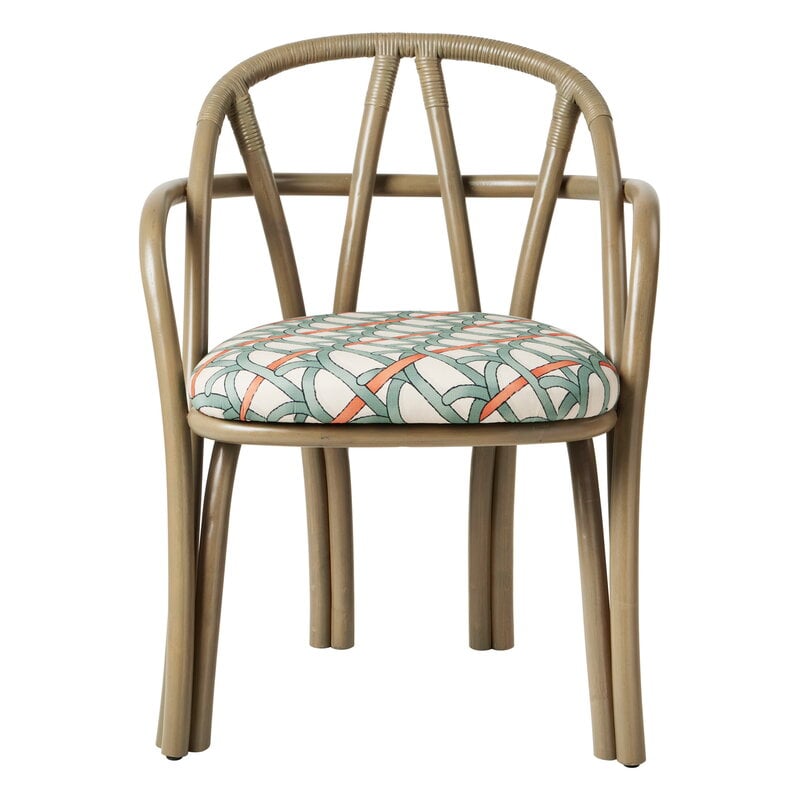 GUBI Bistra dining armchair, olive stained rattan - Reales Pattern 001, extra image