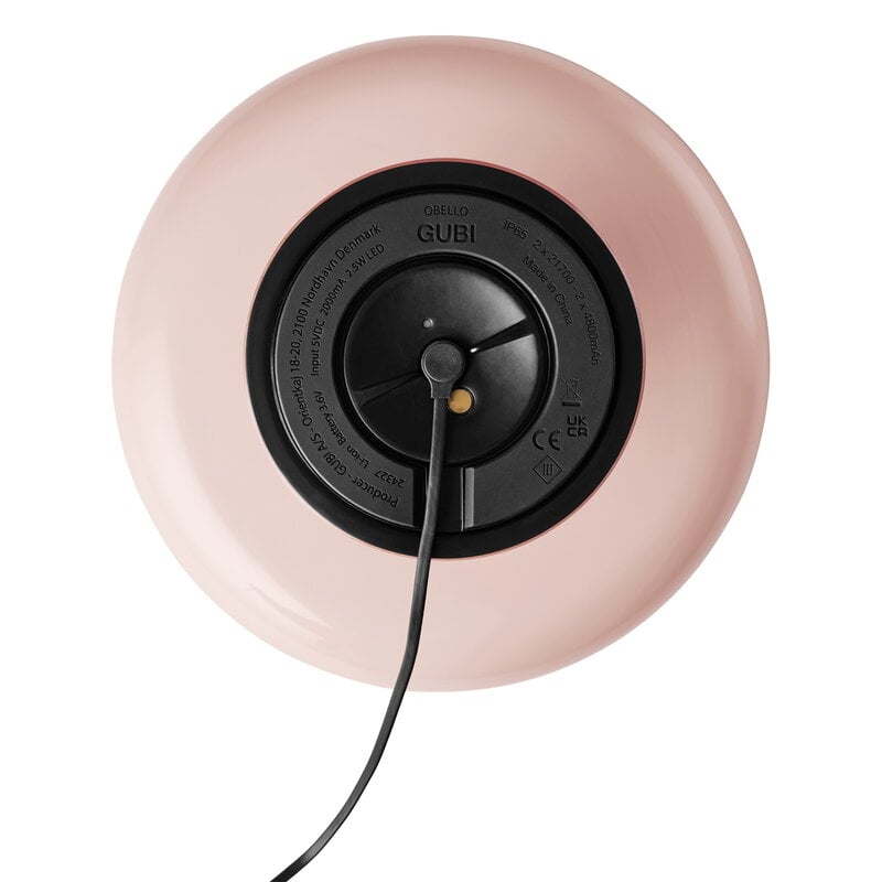 GUBI Obello portable table lamp, powder pink, extra image