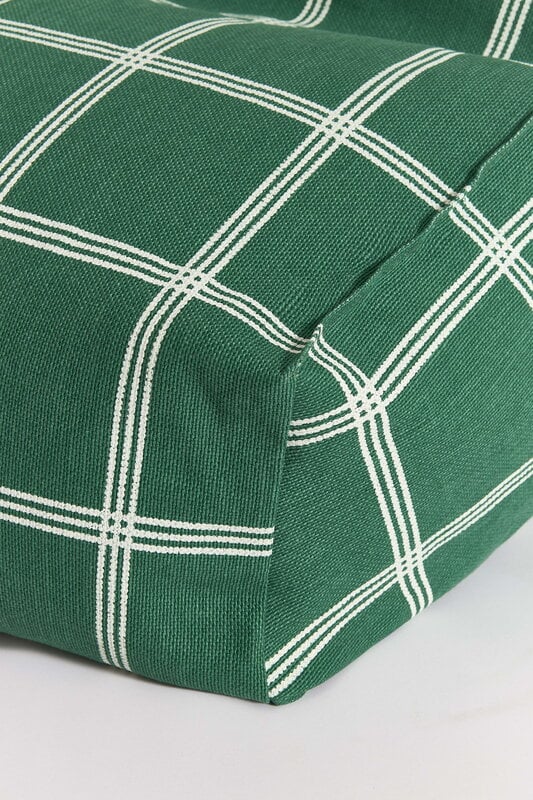 Nobodinoz Vibes kids' armchair beanbag, green white windowpane, view 3