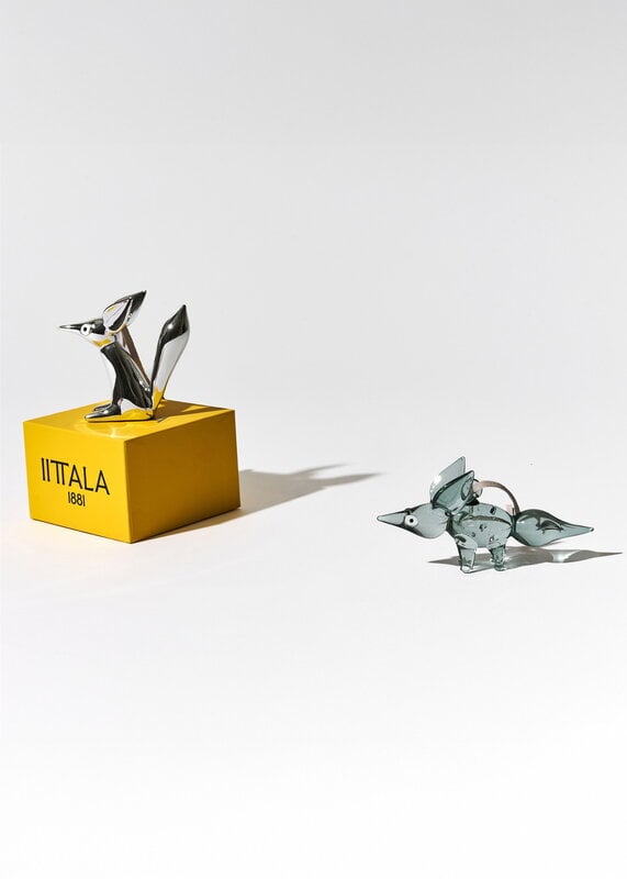 Iittala Vulpes ornament, standing, 115 mm, blue | Finnish Design Shop