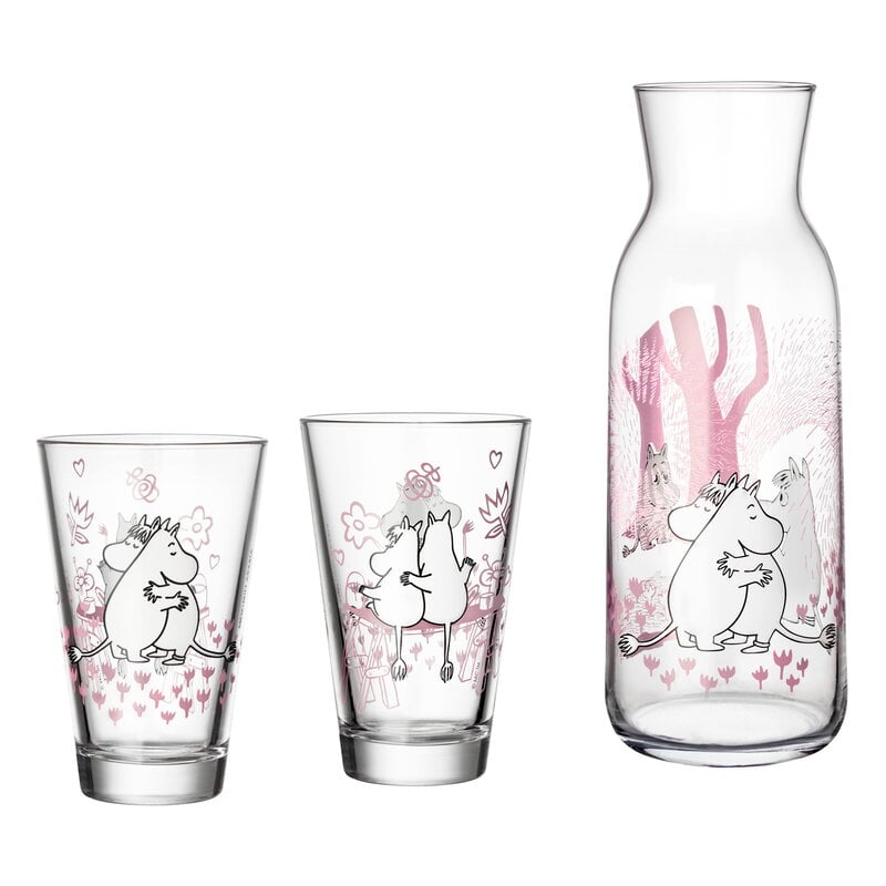 Moomin Arabia Muumi juomalasi, 30 cl, 2 kpl, Rakkaus 30, tuotteen lisäkuva