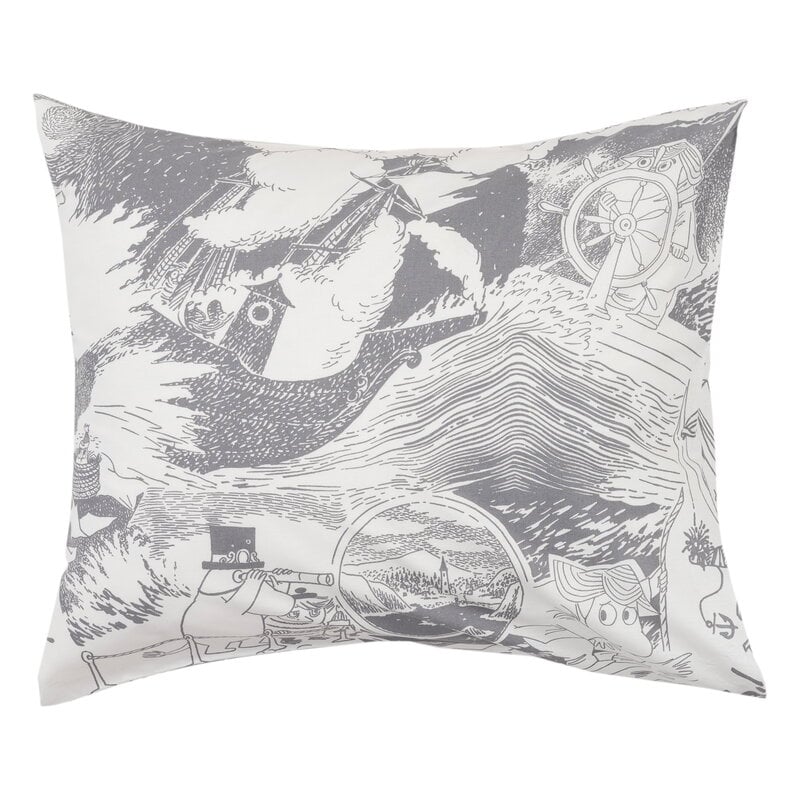 Moomin Arabia Moomin bedset, 150 x 210 cm, Sailing grey, view 3
