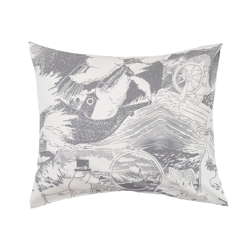 Moomin Arabia Moomin bedset, 150 x 210 cm, Sailing grey, view 4