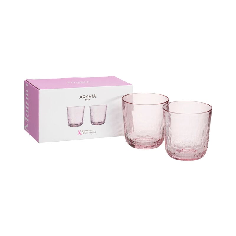 Arabia Mainio juomalasi, 30 cl, 2 kpl, Roosa nauha, näkymä 4