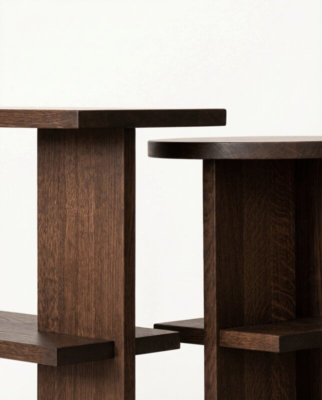 Nine Tee side table, rectangular, oiled smoked oak, extra image