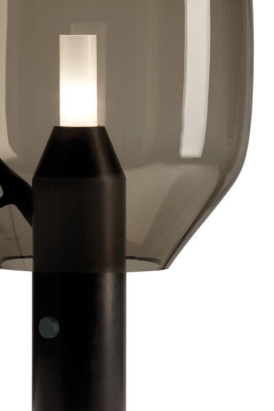 Established & Sons  Lighthouse T1 table lamp, grey - Marquina black marble, view 2