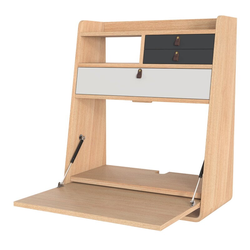 Hartô Gaston wall desk, 60 cm, oak - light grey - slate grey, vue 5