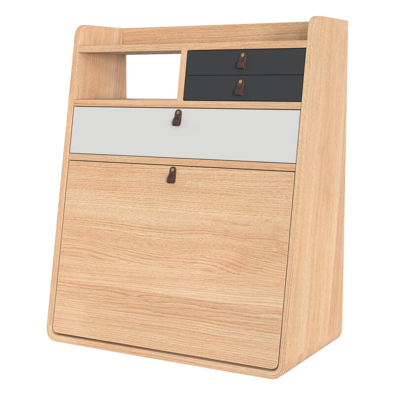 Hartô Gaston wall desk, 60 cm, oak - light grey - slate grey, vue 3