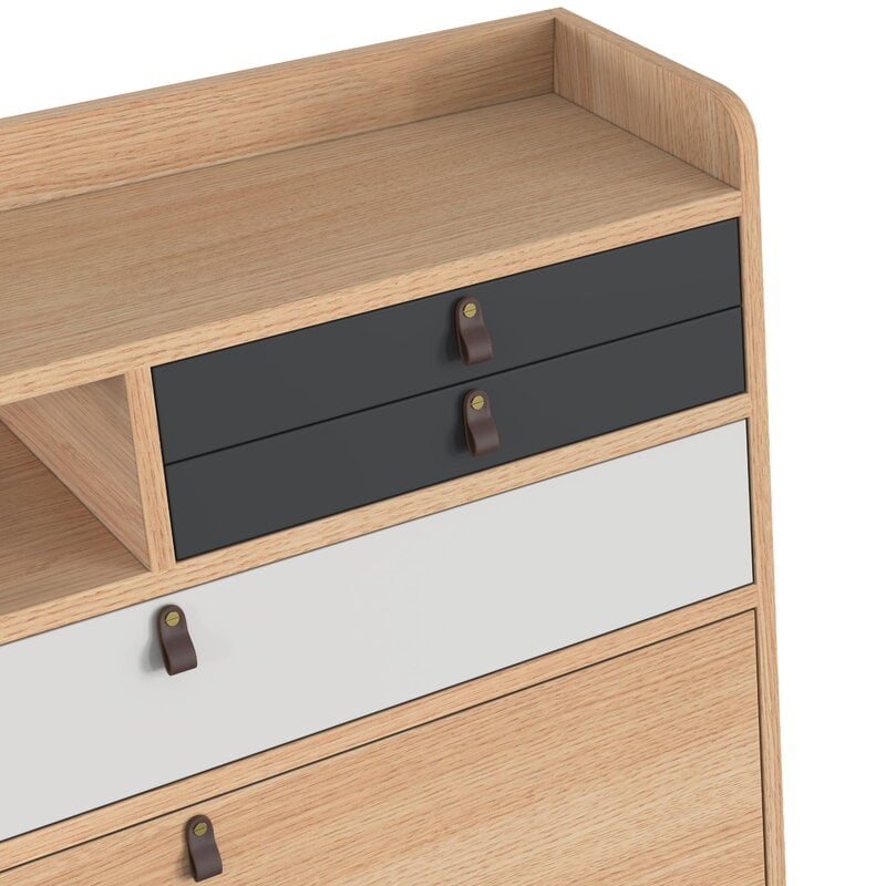 Hartô Gaston wall desk, 60 cm, oak - light grey - slate grey, vue 4