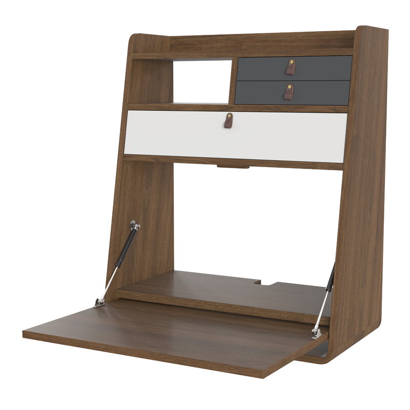 Hartô Gaston wall desk, 60 cm, stained oak - light grey - slate grey, view 3