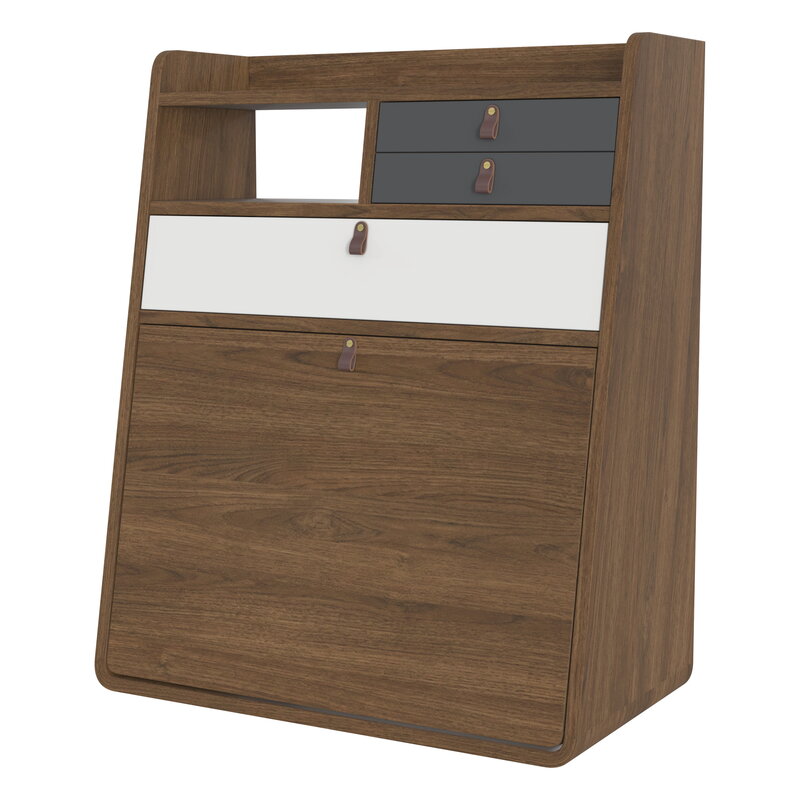 Hartô Gaston wall desk, 60 cm, stained oak - light grey - slate grey, view 5