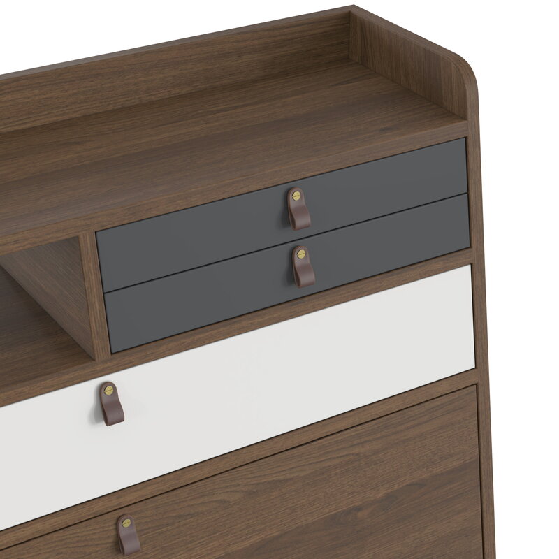 Hartô Gaston wall desk, 80 cm, stained oak - light grey - slate grey, view 3