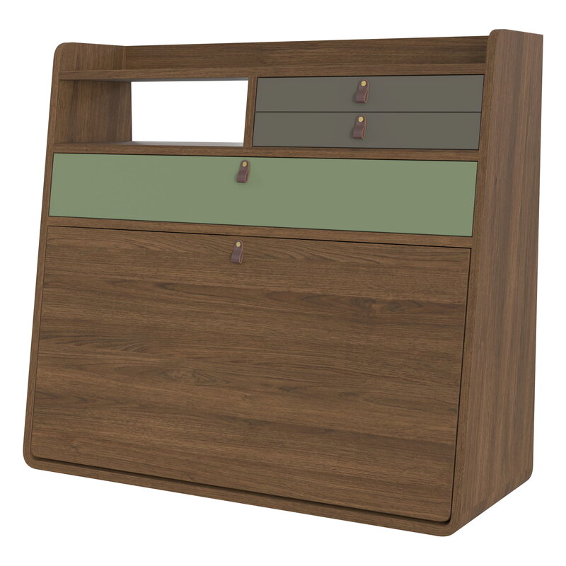 Hartô Gaston wall desk, 80 cm, stained oak - ash green - sage, view 4