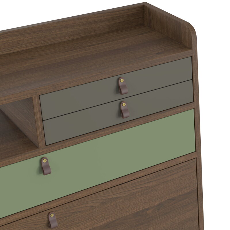 Hartô Gaston wall desk, 80 cm, stained oak - ash green - sage, view 5
