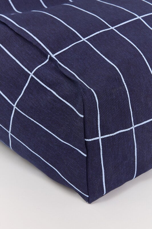 Nobodinoz Vibes kids' armchair beanbag, navy blue grid, view 6