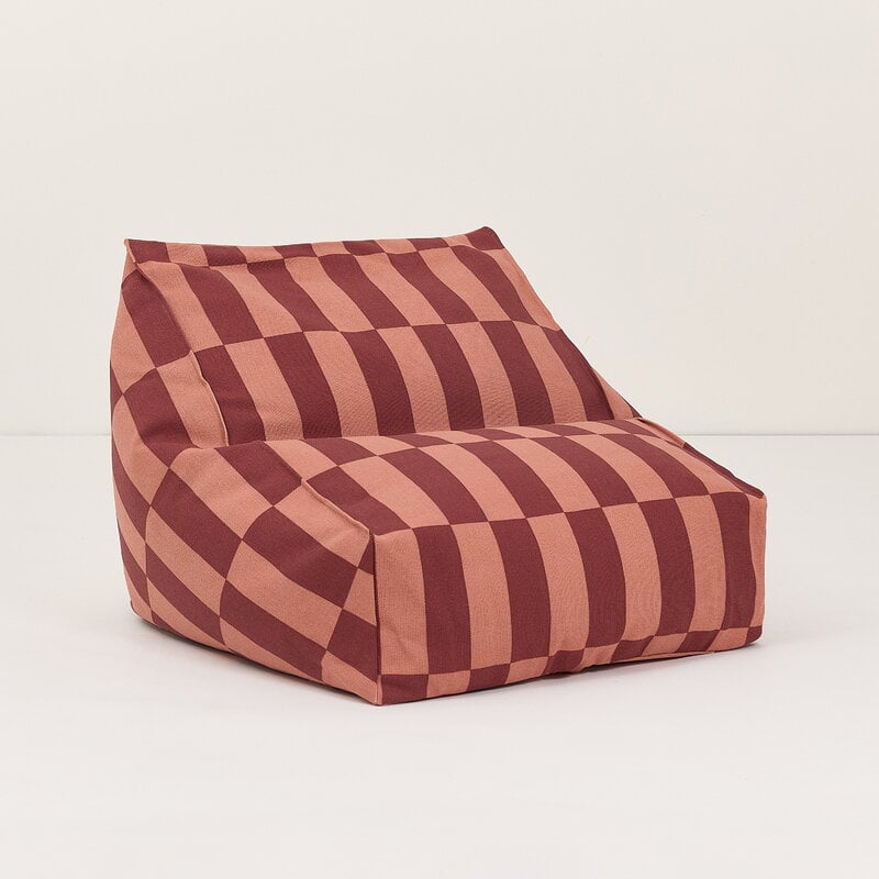 Nobodinoz Vibes kids' armchair beanbag, maroon tiles, view 5