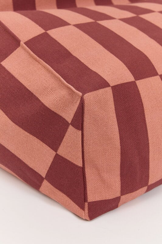 Nobodinoz Vibes kids' armchair beanbag, maroon tiles, view 3