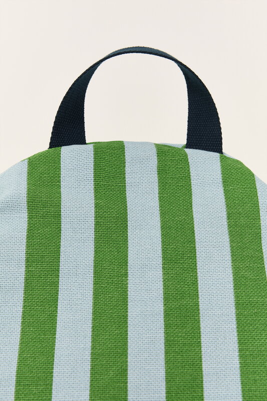 Nobodinoz Bliss Long kids' beanbag, green blue stripes, view 3