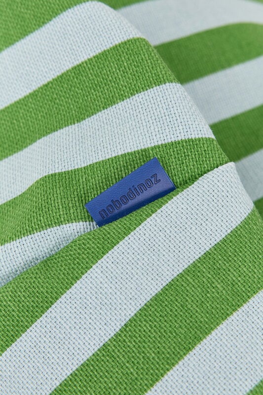Nobodinoz Bliss Long kids' beanbag, green blue stripes, view 5