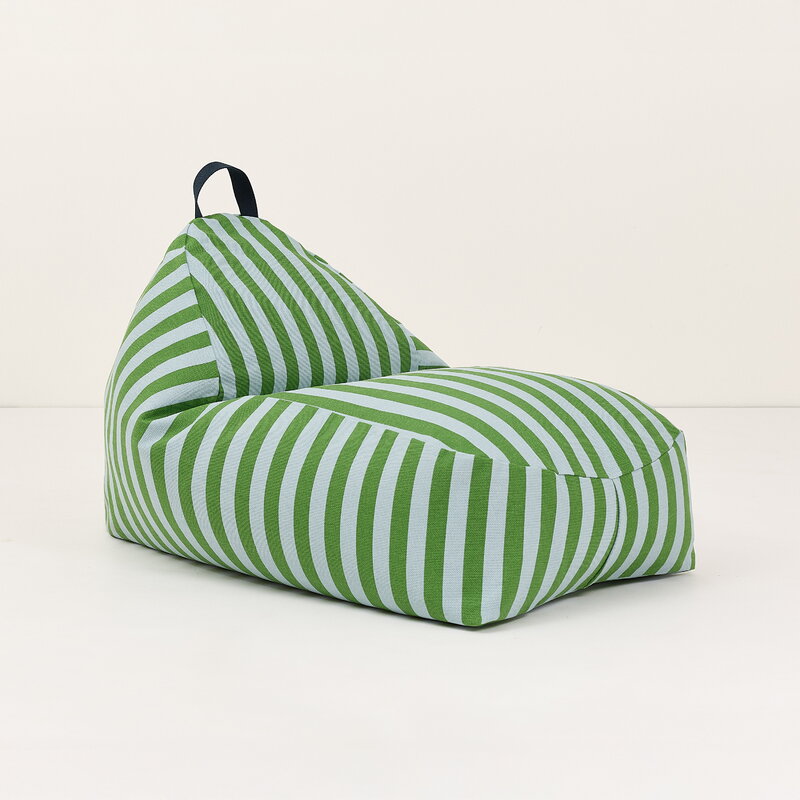 Nobodinoz Bliss Long kids' beanbag, green blue stripes, view 4